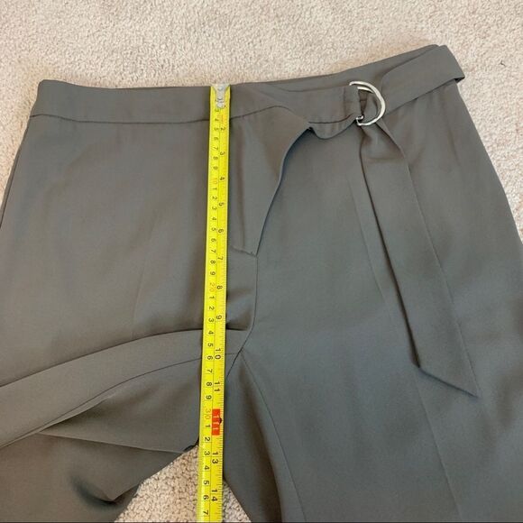 TRISTAN khaki green Flowey tapered belted dress pants trousers Sz 8 - Picture 7 of 9
